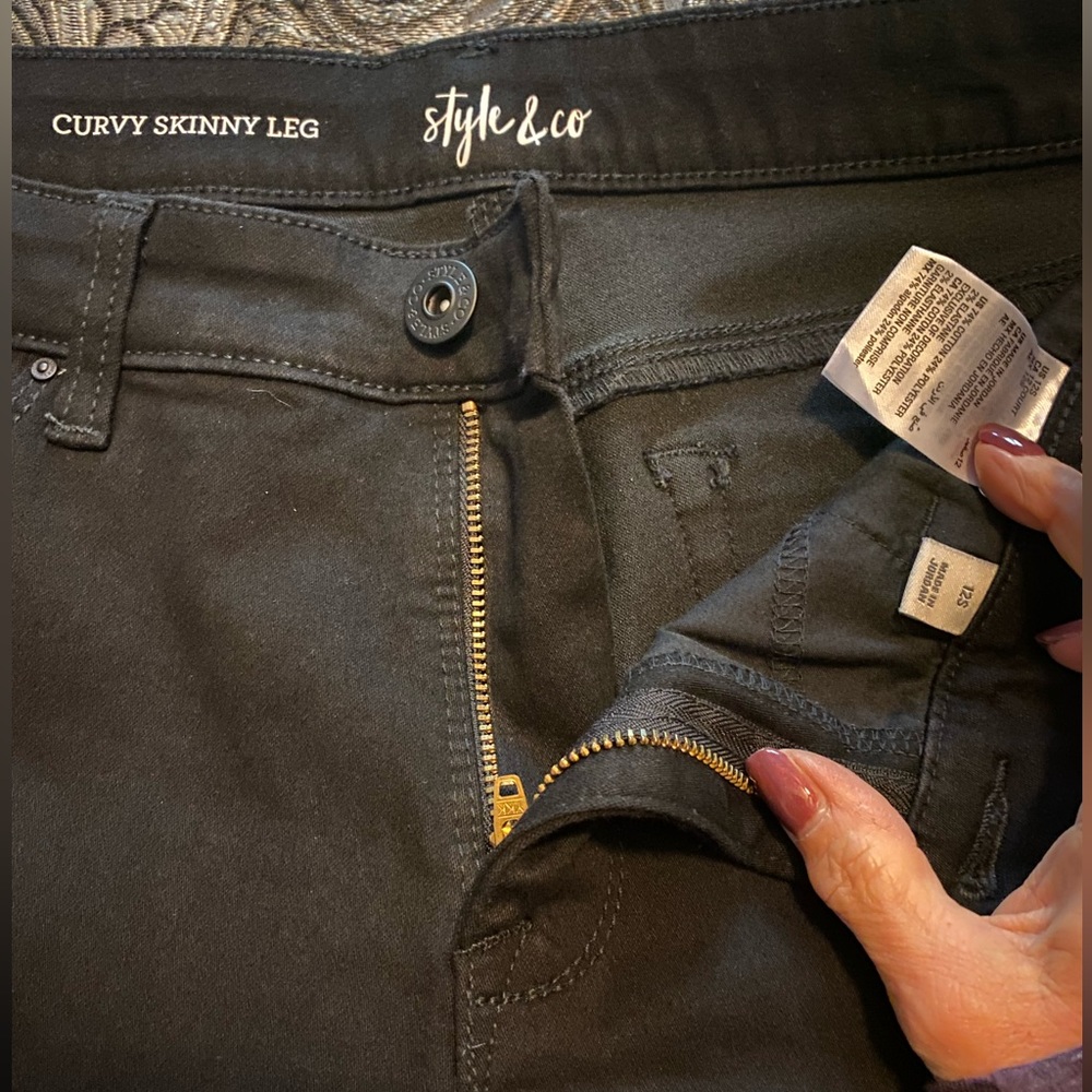 Style & Co Black Denim skinny leg jeans